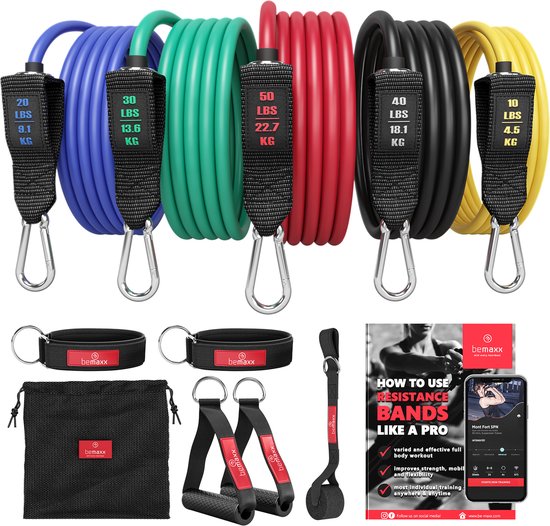 Bemaxx resistance bands weerstandsbanden fitness set