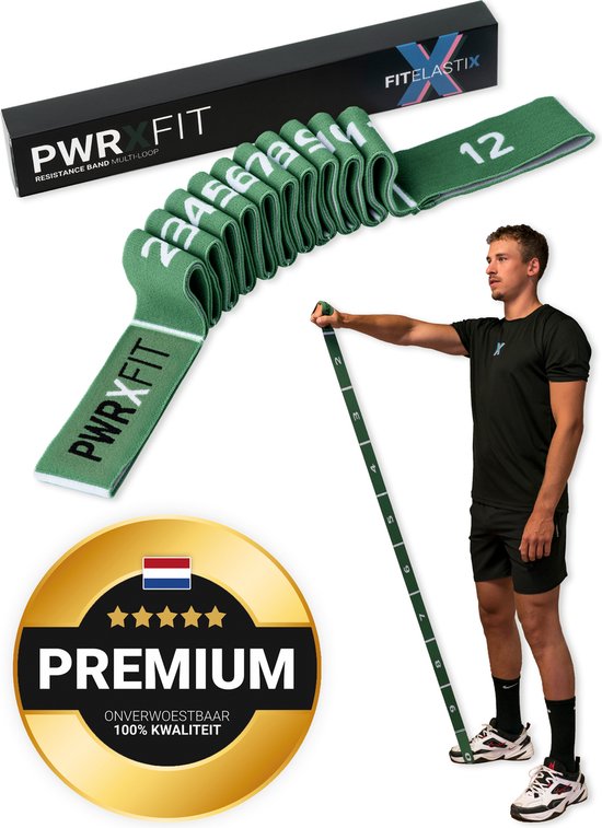 fitelastix premium weerstandsband lang groen
