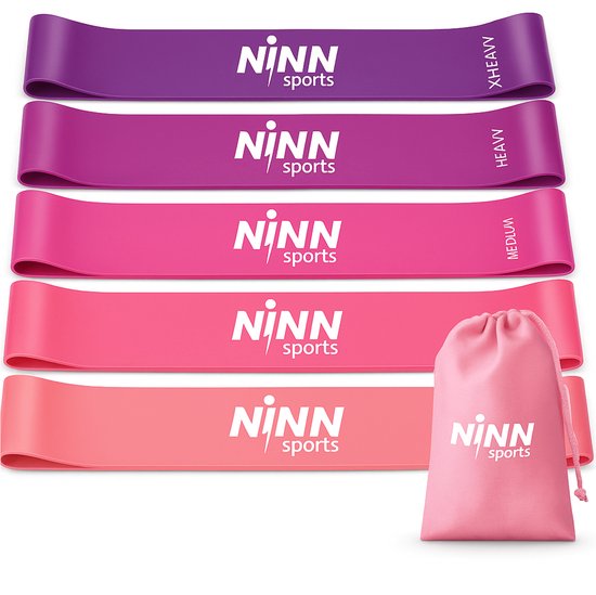 ninn sports weerstandsbanden paars en roze