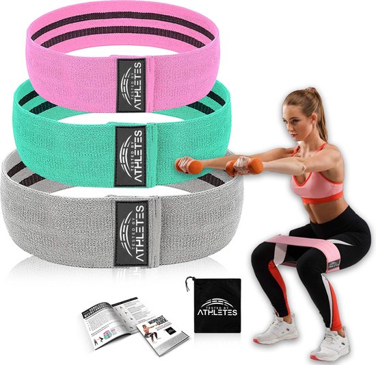 tested by athletes weerstandsbanden set van 3 booty bands