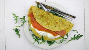 Omelet met gerookte zalm