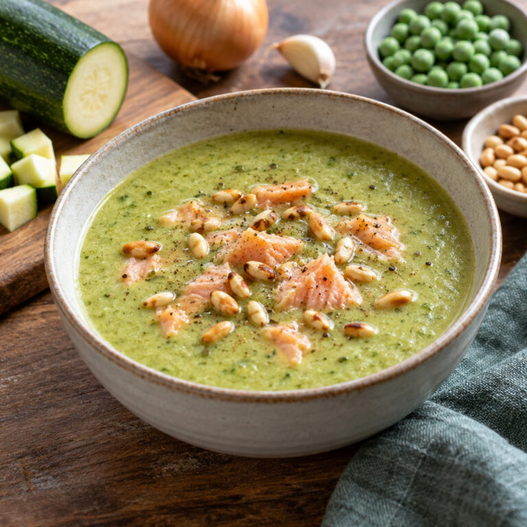 Courgettesoep met zalm