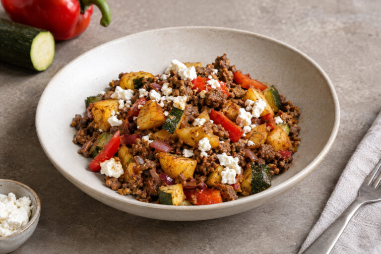 Grieks eenpansgerecht met gehakt en feta